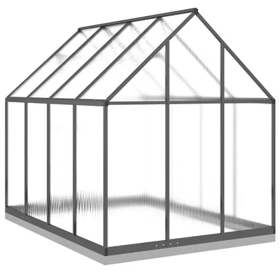 Produktbild von vidaXL Gewächshaus mit Fundamentrahmen Anthrazit 224x169x202 cm Alu