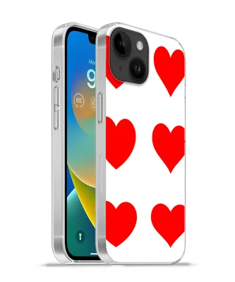 Produktbild von MuchoWow® Handyhülle Schutzhülle Hülle für Apple iPhone 14 - Softcase Eine Illustration mit neun roten Herzen Silikon Softcase Handy Hülle - Mobiltelefonhülle