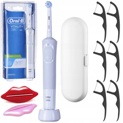Immagine prodotto di Oral-B | Spazzolino elettrico Vitality 100 - Bianco - 7600 movimenti al minuto - Custodia da viaggio inclusa