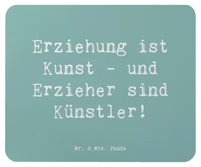 Produktbild von Mr. & Mrs. Panda Mousepad Spruch Erzieher Künstler - Meeresbrise - Geschenk, mousematte, Bedanken, laptop mauspad, Geschenkidee, Hingabe, Danke sagen, Aufmerksamkeit, pc