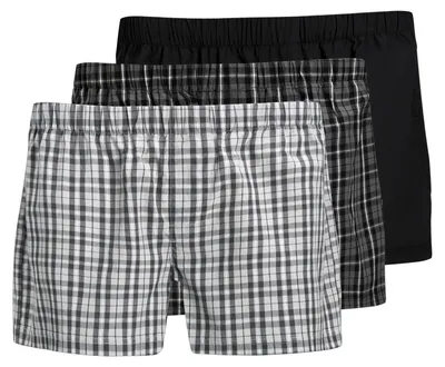 Image de JACK&JONES Boxers pour homme, Lot de 3 - JACMILANO WOVEN BOXERS 3 PACK , Coton Noir/Gris S