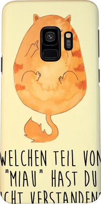 Produktbild von Mr. & Mrs. Panda Samsung Galaxy S9 Handyhülle Katze Mittelfinger - Gelb Pastell - Geschenk, Kater, Cats, Cat, Cover, Katzen, Handy Schutzhülle, Hülle, Mietze, Smartphone