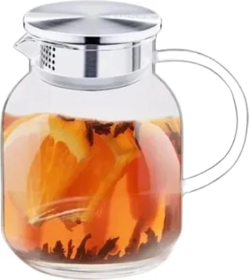 Zdjęcie produktu dla Karafka Wilmax ze szkła borokrzemowego z pokrywką ze stali nierdzewnej 1000 ml - WL-888213/A