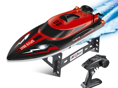 Zdjęcie produktu dla TechKidz, Łódź zdalnie sterowana 2.4Ghz 25Km/h - SpeedBoat, Czarny / Czerwony