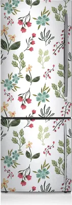 Produktbild von Kühlschrankmagne Kühlschrank Aufkleber Magnetfolie Dekoration 60x180 cm - Beeren und Blumen