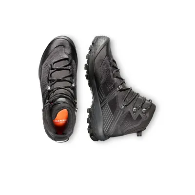 Ducan II High GTX Damen Trailrunning-Schuhe von Mammut in Schwarz mit griffiger Sohle und wasserdichter Membran.