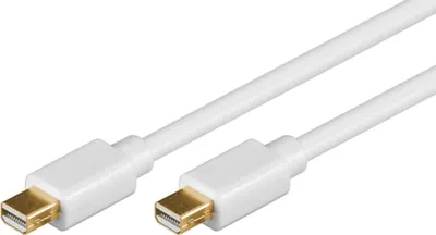 Produktbild von Goobay 52851 Mini DisplayPort Verbindungskabel 1.2, vergoldet, 2 m, Weiß - Mini DisplayPort-Stecker > Mini DisplayPort-Stecker