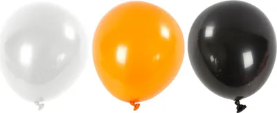 Produktbild von Creativ Company Luftballons, rund, D 23-26 cm, schwarz, orange, weiß, 10 Stück 1 Box