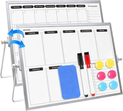 Produktbild von Whiteboard 30 x 40 cm, doppelseitig, Wochenplaner, für Planung