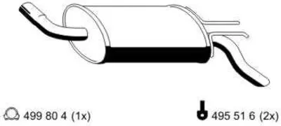 Produktbild von ERNST 520003 Endschalldämpfer für RENAULT TWINGO I (C06) Auspuff