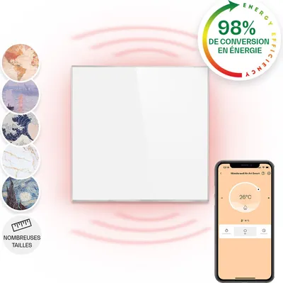 Image de Klarstein Radiateur Infrarouge Mural Intelligent, Chauffage Infrarouge 360W, Panneau Chauffant Infrarouge, APP Mobile, Radiateur Electrique Extra Plat, Salle de Bain, Sans CO2, Faible Conso d'Energie