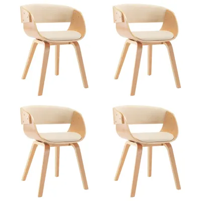 Immagine prodotto di vidaXL Sedie da pranzo 4 pz. Legno curvo crema e Pelle finta