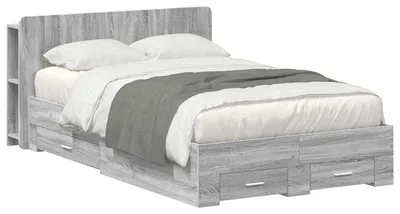 Obrázek produktu pro Rám postele s úložným prostorem s čelo Šedý Sonoma 120 x 190 cm