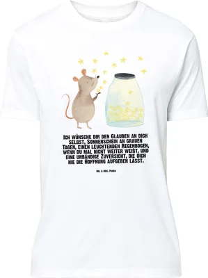 Produktbild von Mr. & Mrs. Panda T-Shirt Maus Sterne - Weiß - Geschenk, Lustiges, Schwangerschaft, Taufe, Tshirt, Lustige Sprüche, Geburt, Oversize, Geburtstag, mit Spruch, Shirt