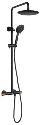 Immagine prodotto di Sapho Solaria - Set doccia con termostatico, 5 getti, nero opaco/rame WD139PG