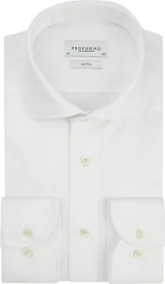 Produktbild von Profuomo Hemd weiß gestrickt Slim Fit