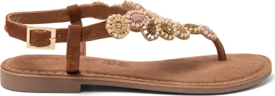 Produktbild von Lazamani Maritza Damen Leder-Sandalen Tan Größe 36