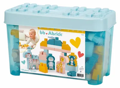 Produktbild von Abrick Bausteine Tierbox - 55-teilig buntes Konstruktionsspielzeug