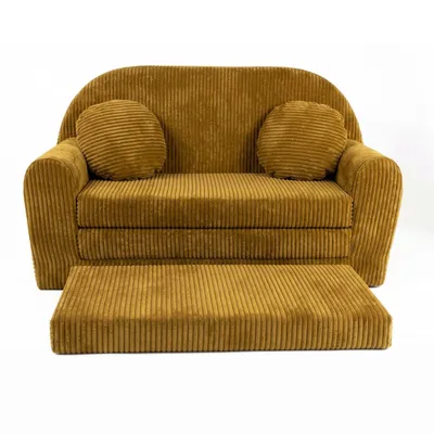 Produktbild von FORTISLINE Kindersofa Cord Honigfarben mit Verlängerung Schaumstoff