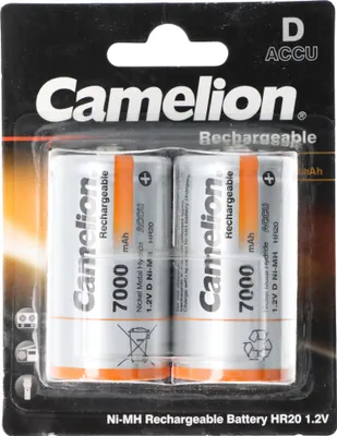 Zdjęcie produktu dla Akumulator Camelion Mono D, NiMH, 1,2 V 7000 mAh, opakowanie blistrowe 2 szt
