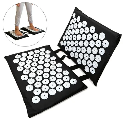 Produktbild von Fuß-Akupressurmatte mit 110 Noppen,24×24×2 cm, faltbar, für Fuß- & Rückenmassage,aus Baumwolle&ABS,zur Entspannung & Reflexzonen-Stimulation geeignet