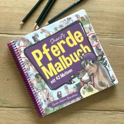 Produktbild von Pferde Malbuch mit Spiralbindung, 42 Motive, einseitig bedruckt