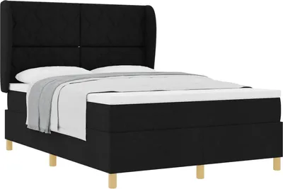 Zdjęcie produktu dla Łóżko sprężynowe z materacem ciemnoszare 90x190 cm czarne