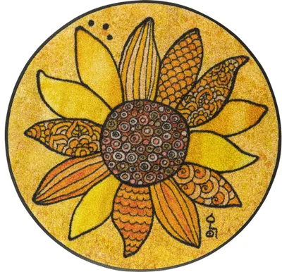 Fußmatte Sonnenglück 85 cm, waschbar, bunt, rund