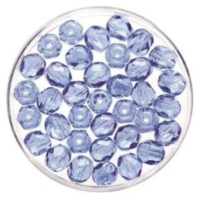 Produktbild von Glorex Glasschliff Perlen 4 mm 100 Stück, hellsafir
