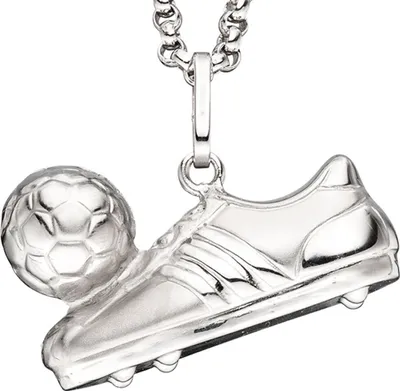 Produktbild von Anhänger Fußballschuh mit Ball 925 Silber teilmattiert Silberanhänger Kinder