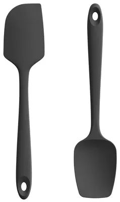 Silikonspatel 2er-Set – Backspatel, schwarz, 28,9 cm