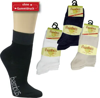 Produktbild von 6 Paar Bambus Viskose Socken KURZSCHAFT Gr. 43/46 schwarz