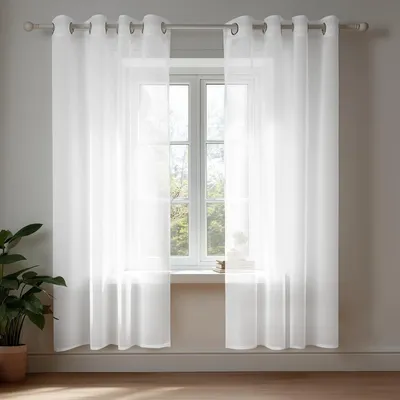 Immagine prodotto di Tende trasparenti in voile, set da 2, 183x140 cm, colore bianco