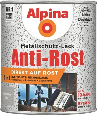 Produktbild von Alpina Metallschutz-Lack Eisenglimmer 750 ml silber
