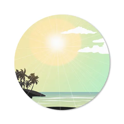 Produktbild von MuchoWow® Mauspad Mousepad Sonne - Meer - Palme 40x40 cm - Mousepads - Maus Mat - Pad - Mausunterlage - Schreibtisch Accessoires