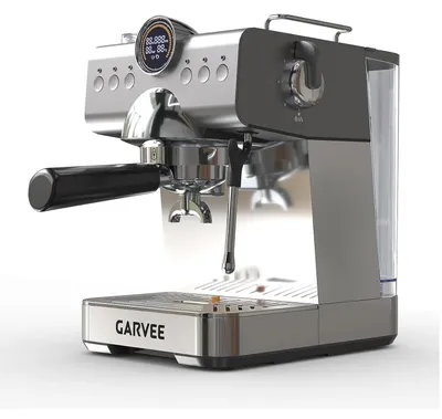Obrázek produktu pro Espresso stroj – poloautomatický – tlak čerpadla 20 barů – napěňovač mléka – nádržka na vodu 1,5 l – 4–6 šálků – nerezová ocel