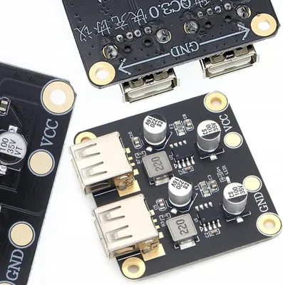 Zdjęcie produktu dla Rosfix Przetwornica 2-Kanałowa Napięcia Ładowarka 2.0 3.0 USB Step Down – Efektywne Obniżanie Napięcia | 6V-24V DC | Zabezpieczenia Przeciążeniowe