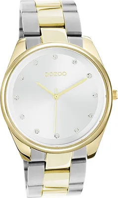 Produktbild von Oozoo Edelstahl Damen Uhr Analog Quarzuhr Armband silber-gold Timepieces D2UOC10960