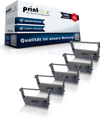 Produktbild von 5x Kompatible Schriftbänder für Epson ERC 37 Olympia G 1830 ERC37 Druckerband BK Color Light Serie