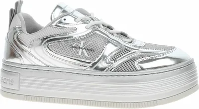 Image de Calvin Klein Jeans Baskets basses pour femmes BOLD PLATF LOW MIX ML MR Argent Mélange de textile et de synthétique Taille : 40