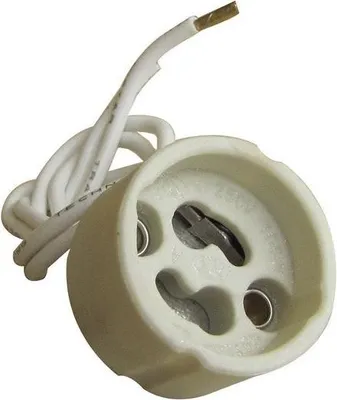 Image de Douille Gu10 / Gz10 en plastique, TIBELEC, blanc 100 W