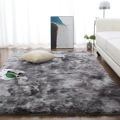 Image de Tapis Azomor, doux et élégant, à poils longs, pour le salon et la chambre à coucher