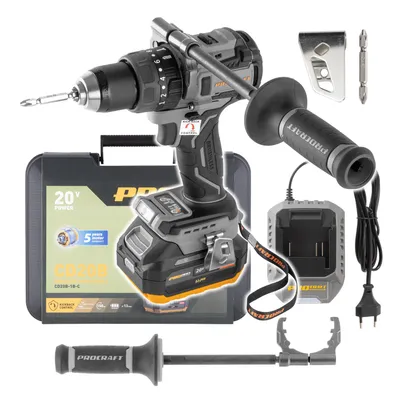 Produktbild von Procraft Industrial CD20B-1b Akku Bohrschrauber 20 V 150 Nm + 1x Akku 4,0 Ah + Ladegerät + Koffer