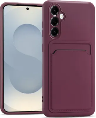 Obrázok produktu pre Puzdro na mobilný telefón Samsung Galaxy S25 FE Puzdro Silikónové ochranné puzdro s priehradkou na karty Slim Wallet Case, Raspberry