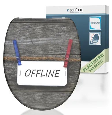 Produktbild von SCHÜTTE WC Sitz OFFLINE, Duroplast Toilettendeckel mit Absenkautomatik Motiv, Klobrille, Klodeckel, Toilettensitz