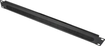 Produktbild von 19" Kabeldurchführung, mit Bürsteneinsatz, 1HE, tiefschwarz (RAL9005), Good Connections®