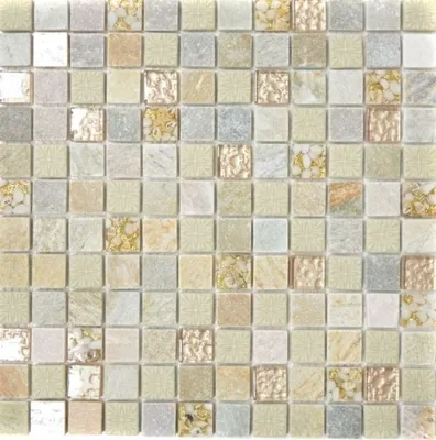 Produktbild von Mosaikfliese Transluzent gold beige Glasmosaik Crystal Stein gold beige Struktur MOS83-CR27
