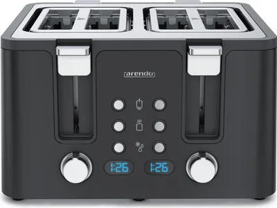 Produktbild von Arendo Toaster, 4 kurze Schlitze, für 4 Scheiben, 1750 W, Automatik, Edelstahl, Wärmeisolierendes Doppelwandgehäuse