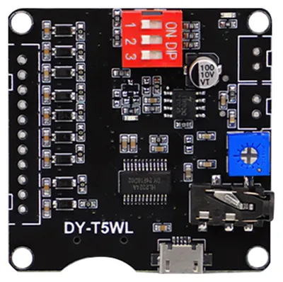 Obrázek produktu pro 5W MP3 přehrávač zvukový modul, deska pro přehrávání hlasu, 9 kanálů, ovládání 1:1, modul audio přehrávače, kompatibilní s paměťovými kartami a USB flash disky
