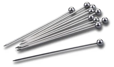 Produktbild von Fackelmann Edelstahl Cocktailpicker Elegante Kugelpicker für stilvolle Cocktails und Snacks, 10-teiliges Set, spülmaschinengeeignet, rostfrei
